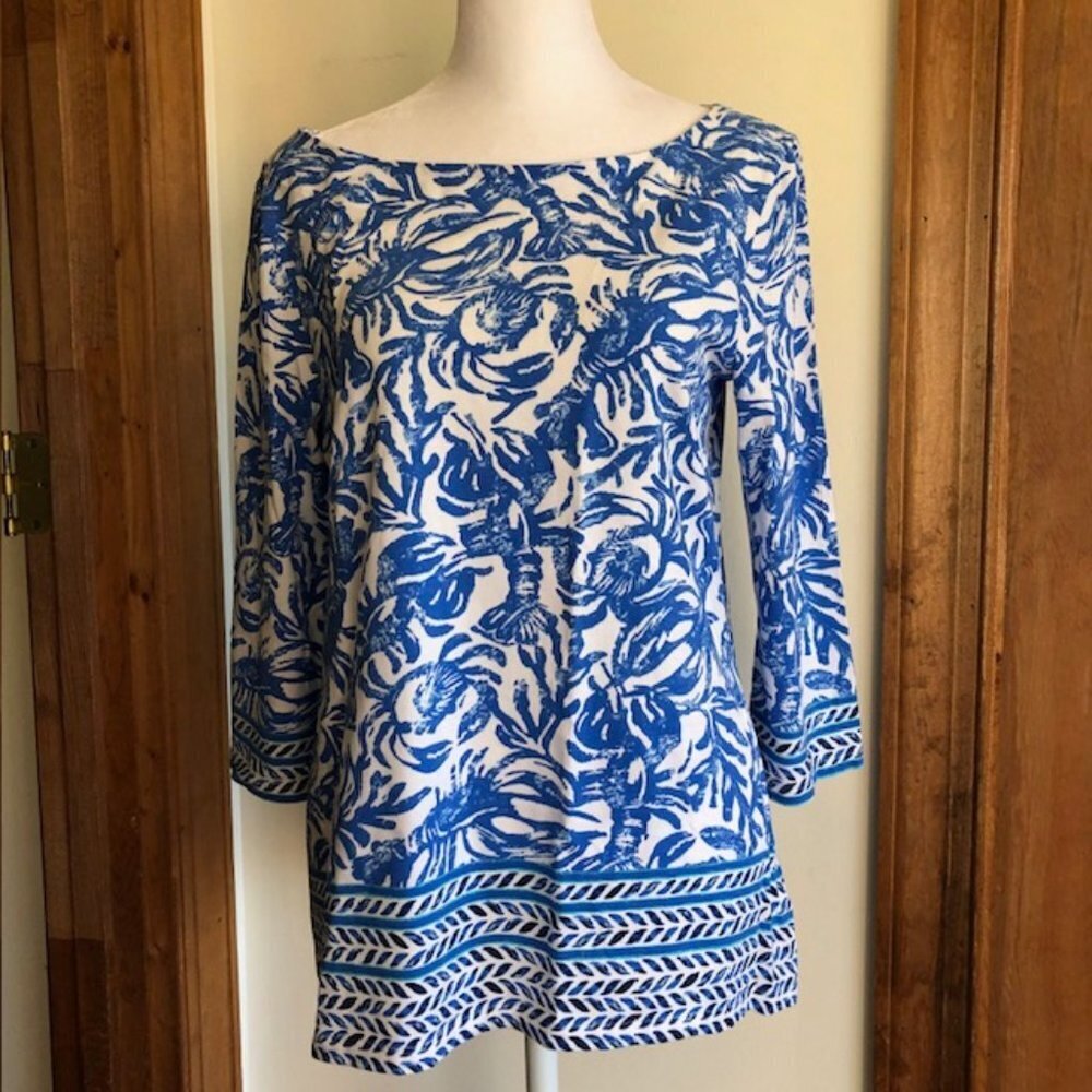 LILLY PULITZER Waverly Lobster on a Roll Pop Up Top Medium Style 29812